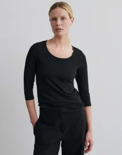 Damen OPUS Basics | Shirts^Basicshirt Kain Schwarz Online Bestellen
