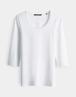 Damen OPUS Basics | Shirts^Basicshirt Kain Weiß Online Bestellen