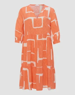 Damen OPUS Kleider^Blusenkleid Wulari Graphic Orange Online Bestellen