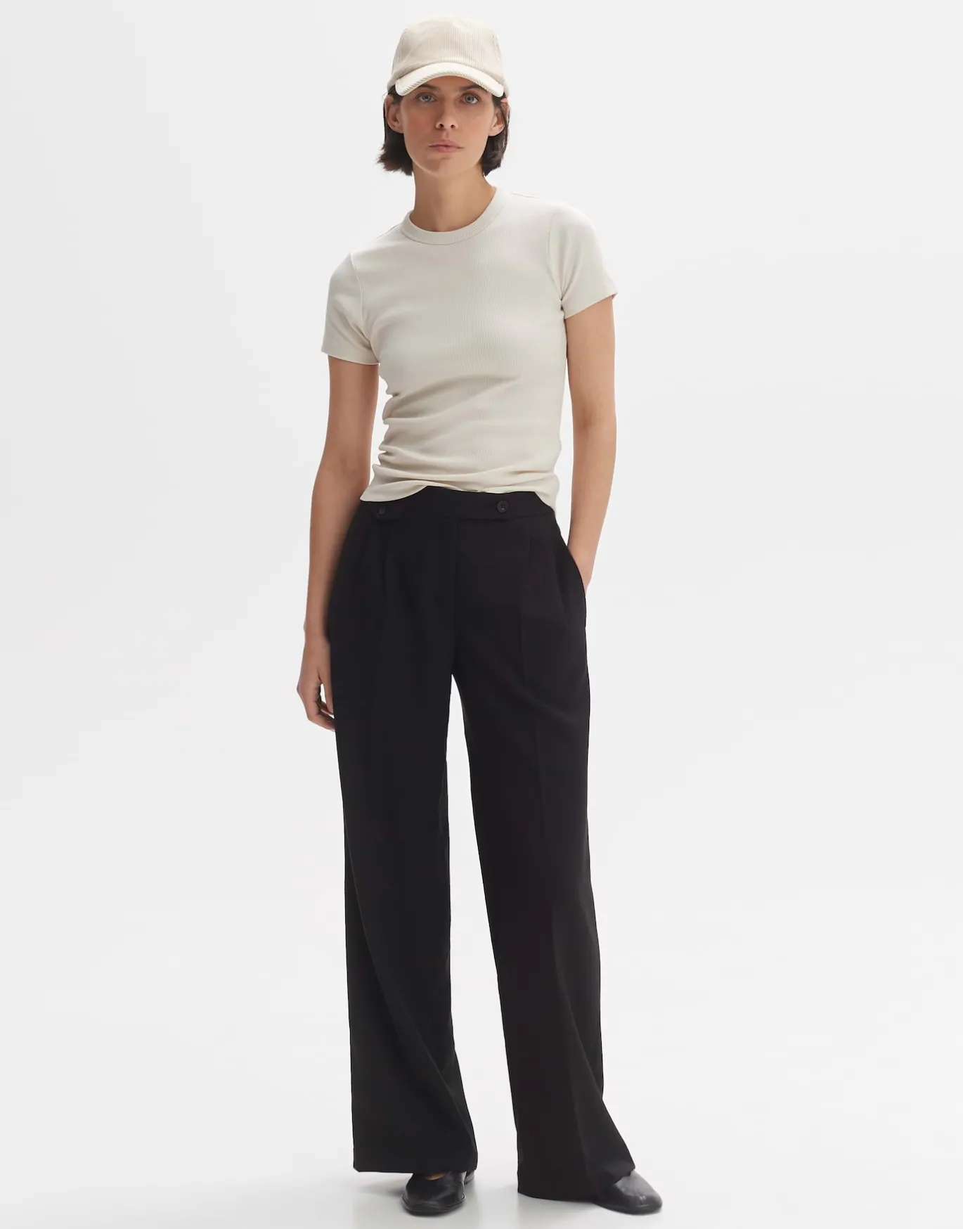 Damen OPUS Hosen^Bundfaltenhose Marzena Asymmetric Schwarz Online Bestellen