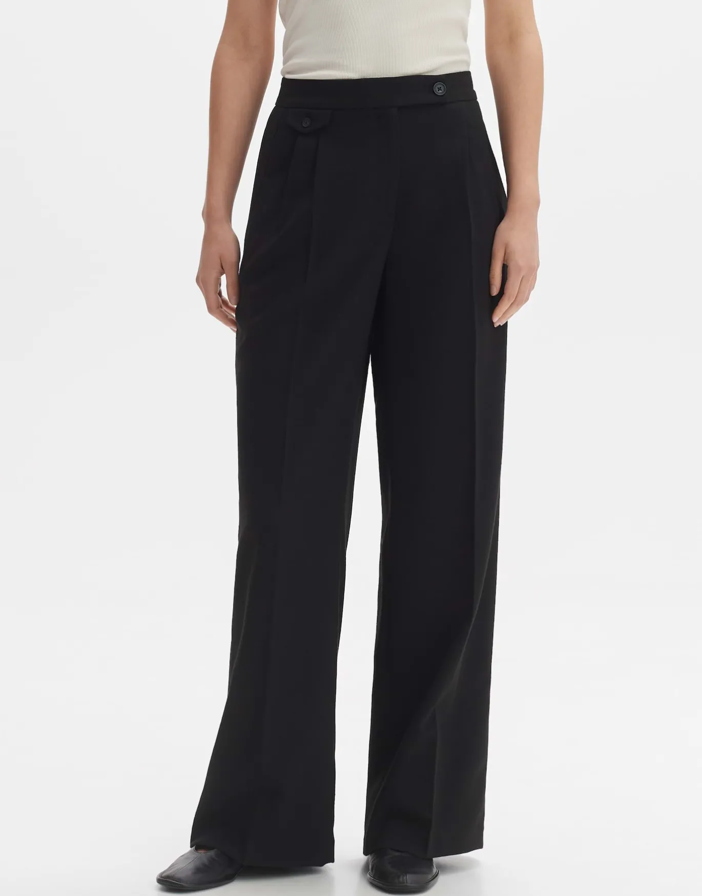 Damen OPUS Hosen^Bundfaltenhose Marzena Asymmetric Schwarz Online Bestellen