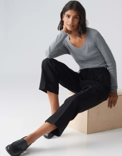 Damen OPUS Hosen^Bundfaltenhose Meeri Schwarz Online Bestellen