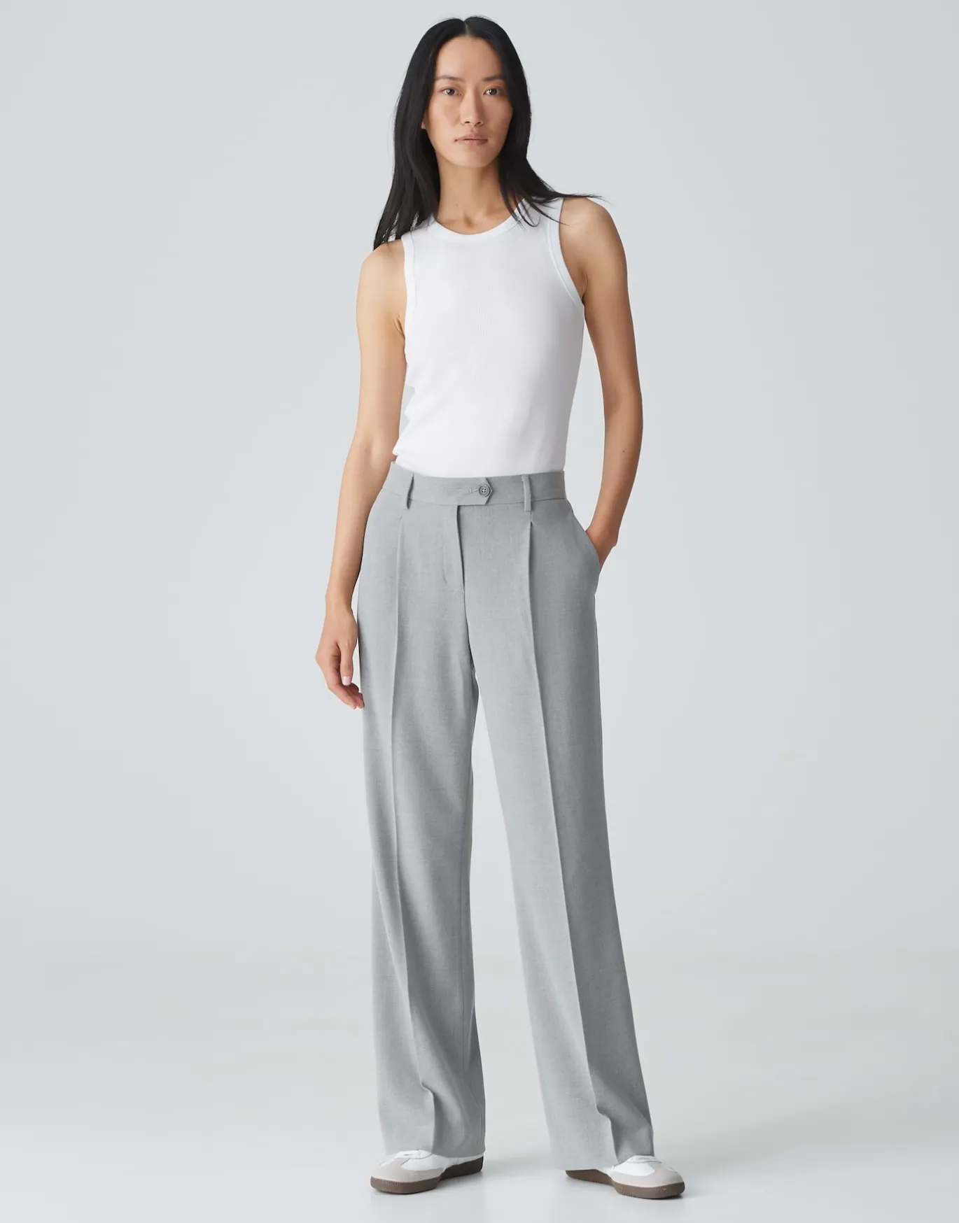 Damen OPUS Hosen^Bundfaltenhose Morina Grau Online Bestellen