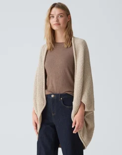 Damen OPUS Strick | Accessoires^Cape Amaryllis Waffle Beige Online Bestellen