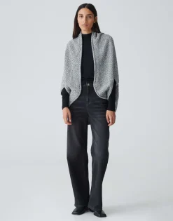 Damen OPUS Strick | Accessoires^Cape Amaryllis Waffle Grau Online Bestellen