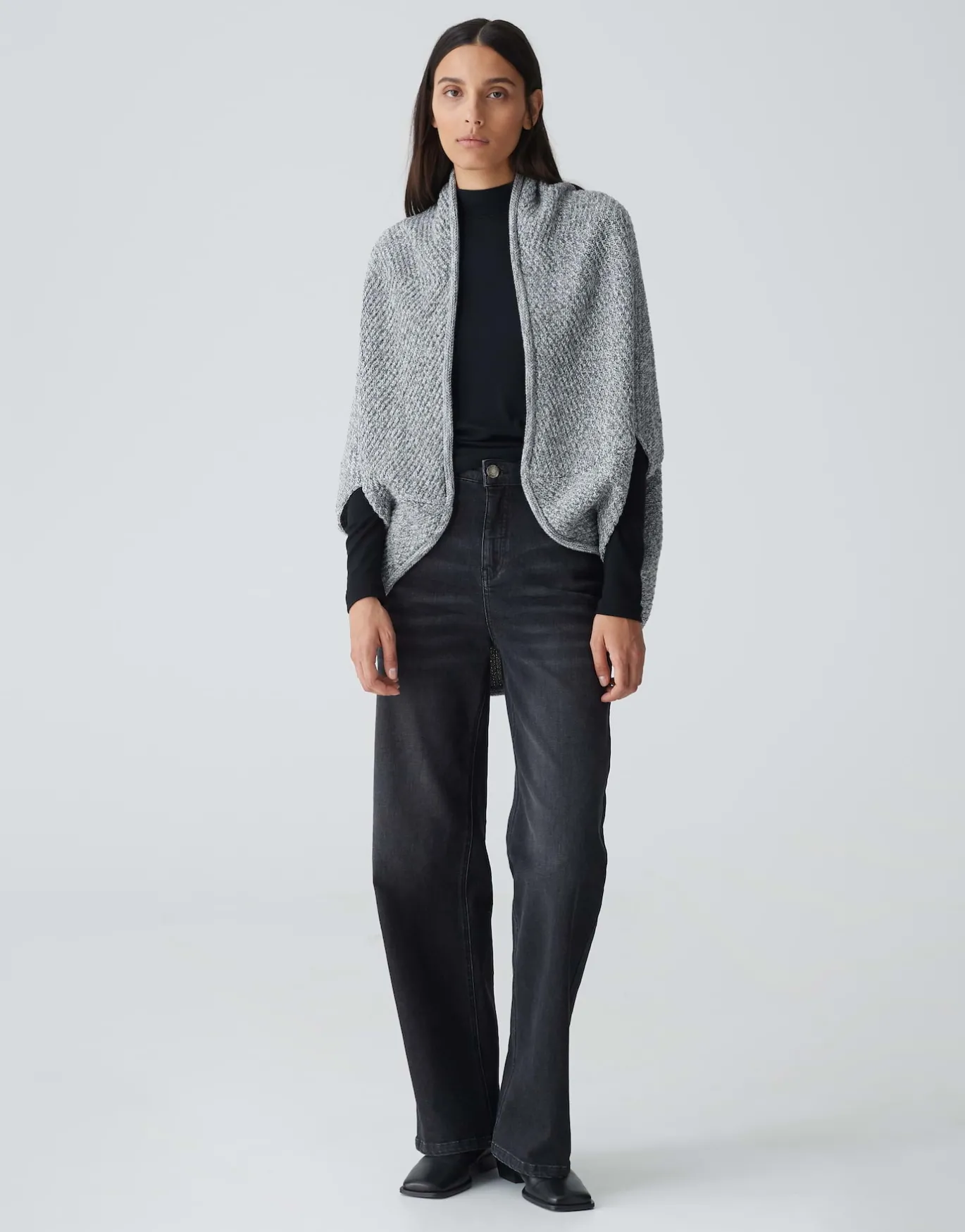 Damen OPUS Strick | Accessoires^Cape Amaryllis Waffle Grau Online Bestellen