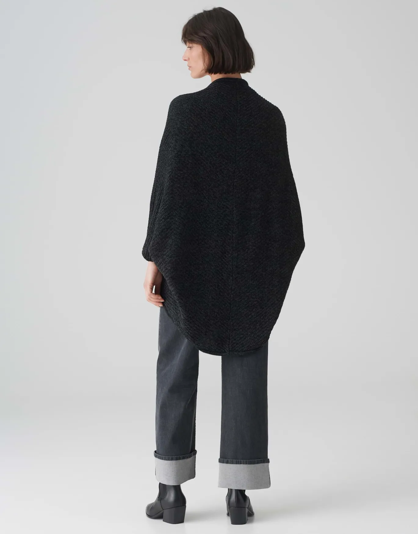 Damen OPUS Strick | Accessoires^Cape Amaryllis Waffle Grau Online Bestellen