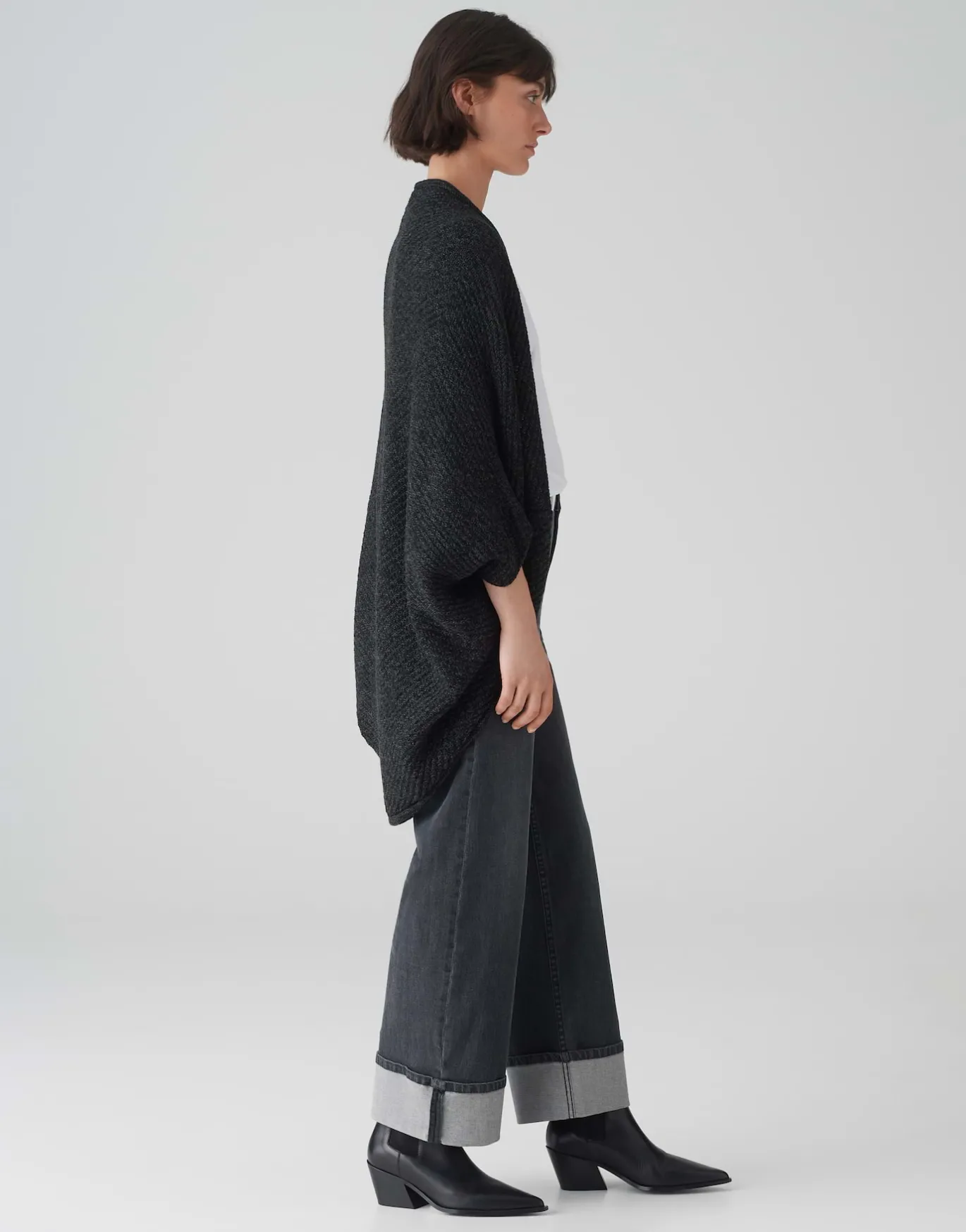 Damen OPUS Strick | Accessoires^Cape Amaryllis Waffle Grau Online Bestellen