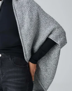 Damen OPUS Strick | Accessoires^Cape Amaryllis Waffle Grau Online Bestellen