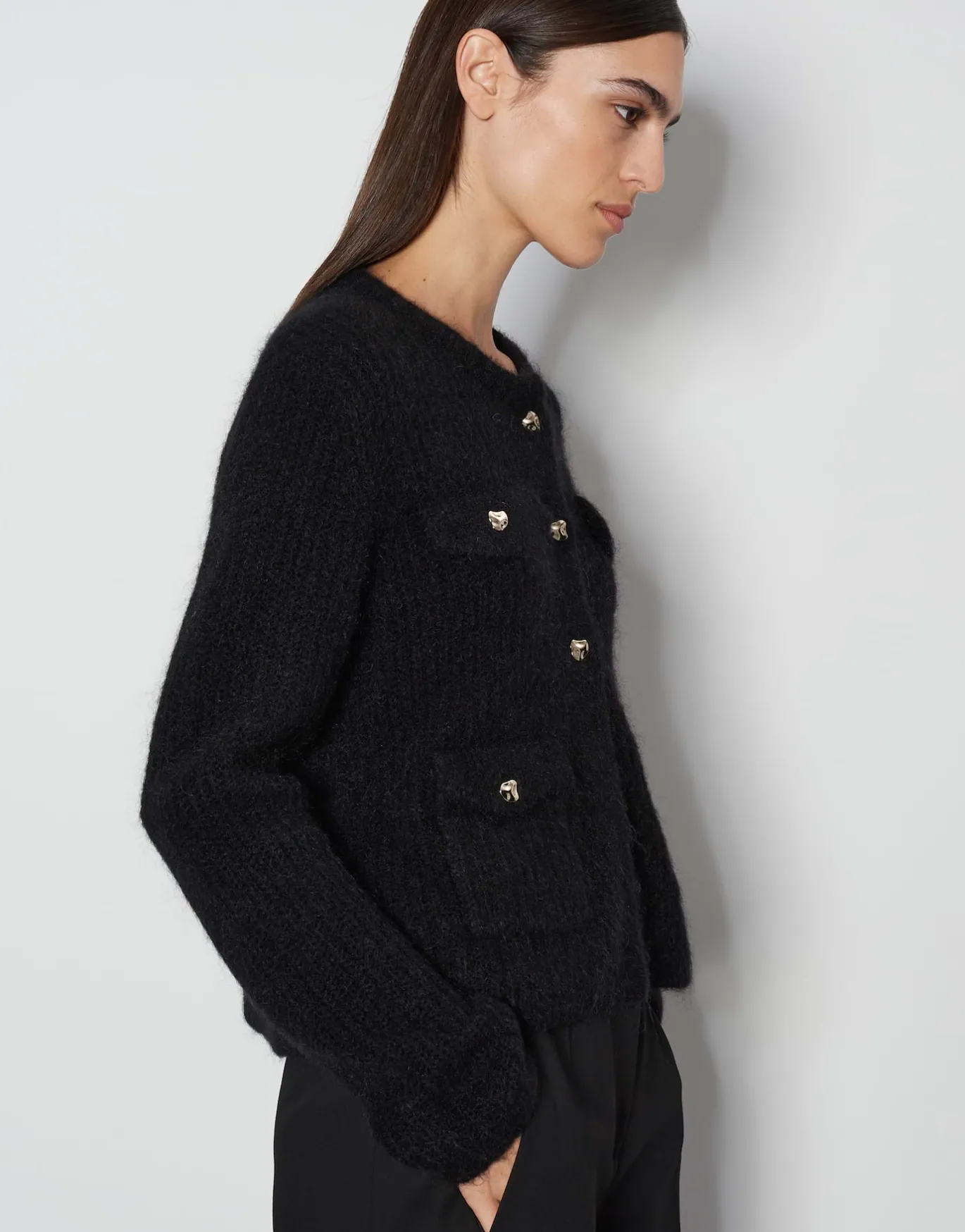 Damen OPUS Strick^Cardigan Tinara Detail Schwarz Online Bestellen