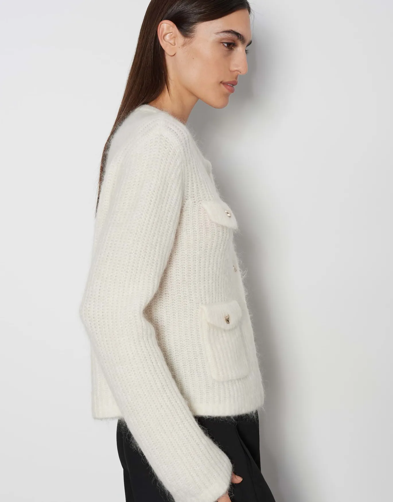 Damen OPUS Strick^Cardigan Tinara Detail Weiß Online Bestellen