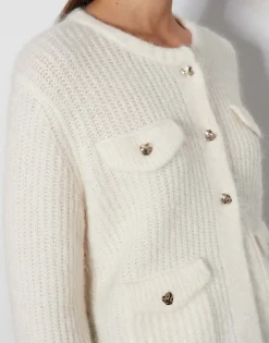 Damen OPUS Strick^Cardigan Tinara Detail Weiß Online Bestellen