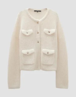 Damen OPUS Strick^Cardigan Tinara Detail Weiß Online Bestellen