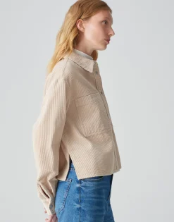 Damen OPUS Blusen^Cordbluse Falba Beige Online Bestellen