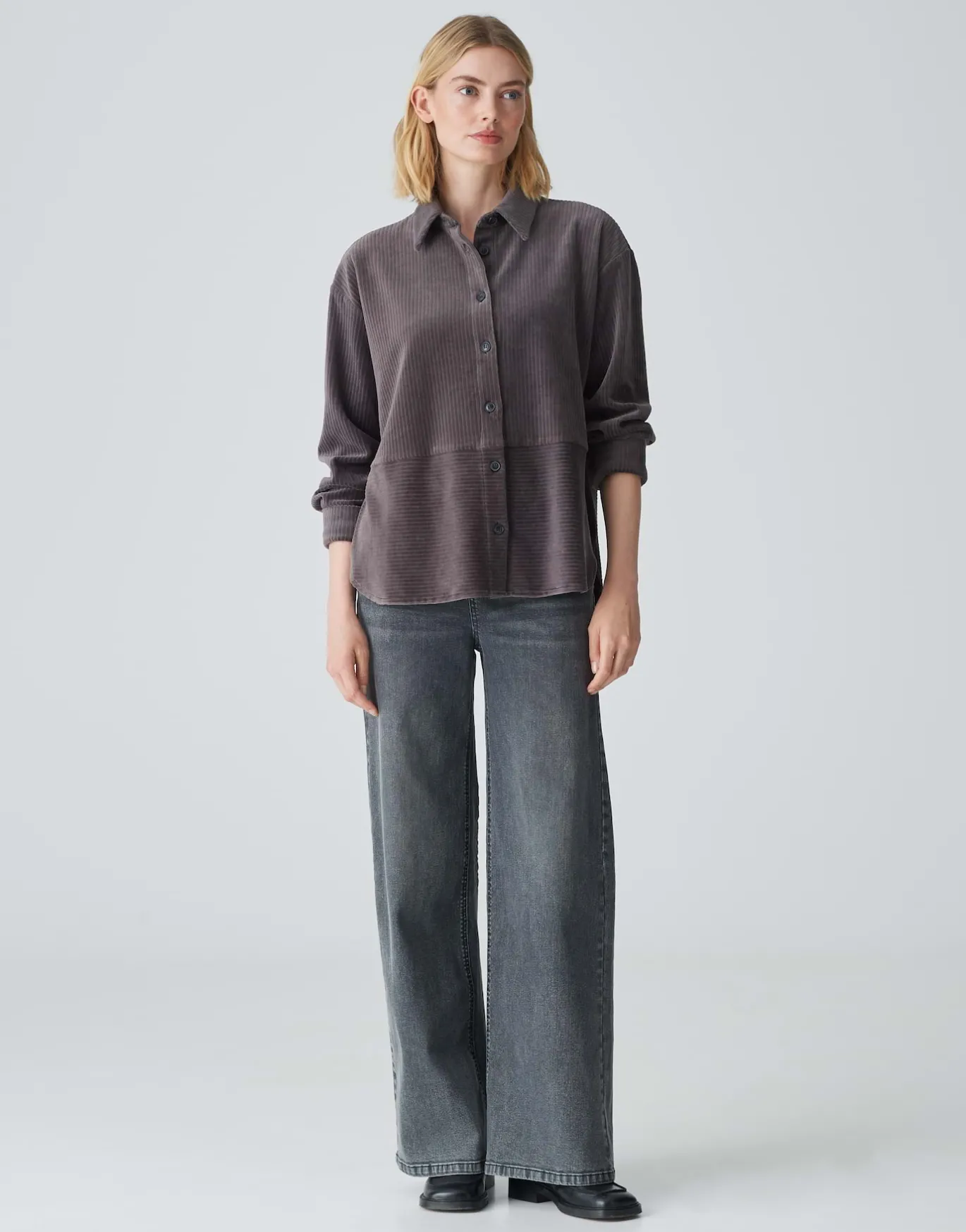 Damen OPUS Blusen^Cordbluse Flevo Grau Online Bestellen