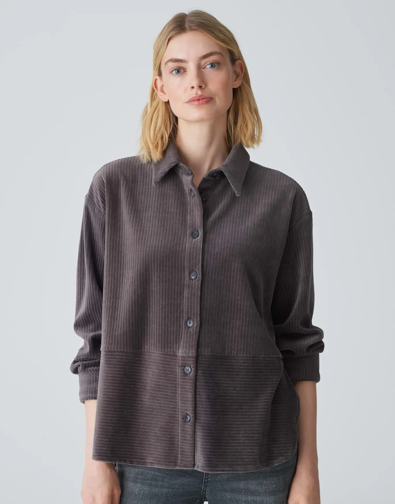 Damen OPUS Blusen^Cordbluse Flevo Grau Online Bestellen