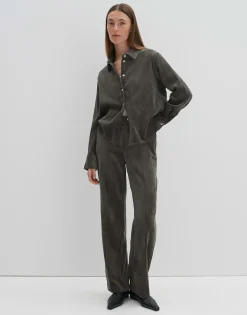 Damen OPUS Blusen^Cordbluse Zortney Detail Grün Online Bestellen