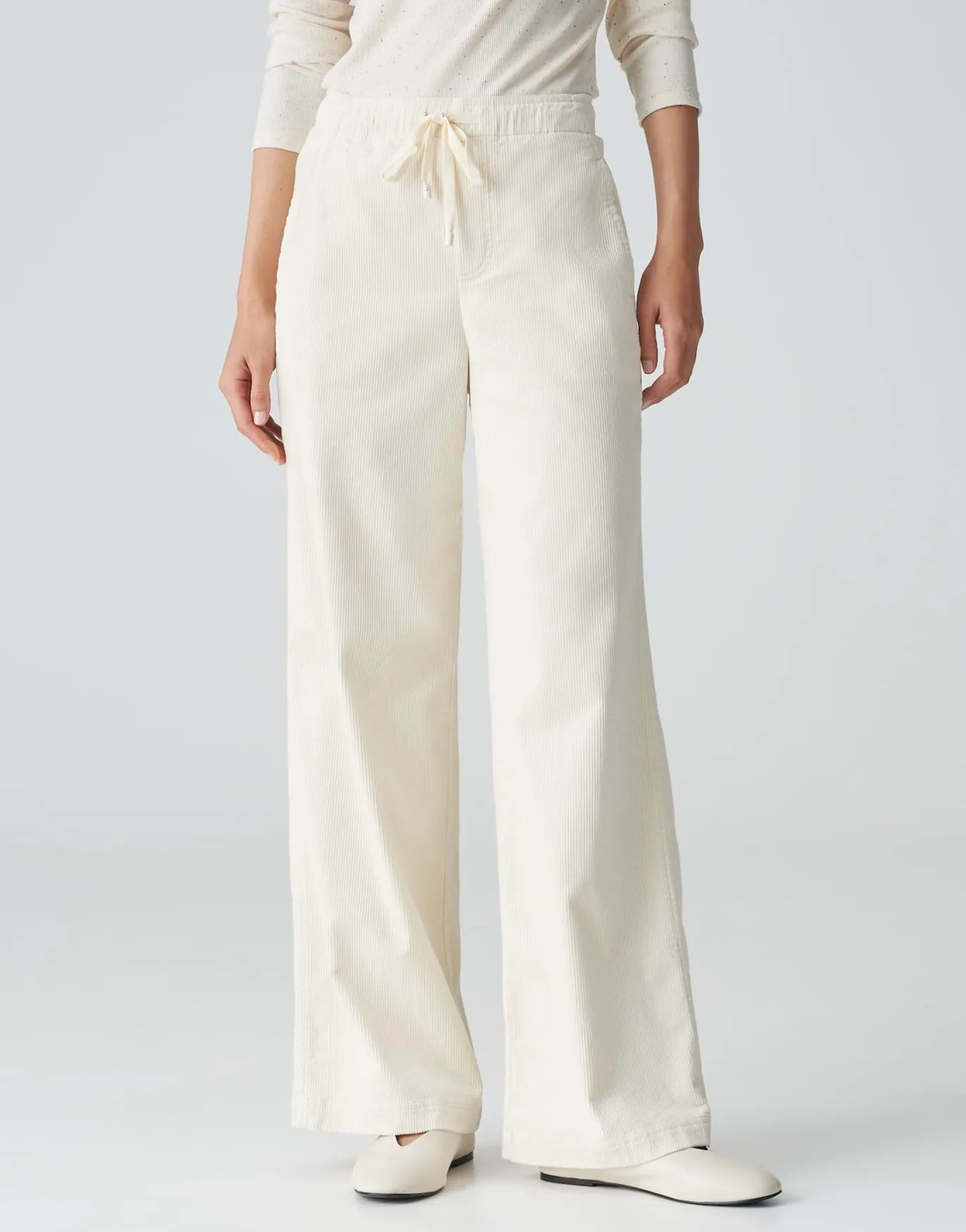 Damen OPUS Hosen^Cordhose Mileni Track Weiß Online Bestellen