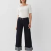 Damen OPUS Jeans^Cropped Wide Jeans Cellma Turn Up Blau Online Bestellen
