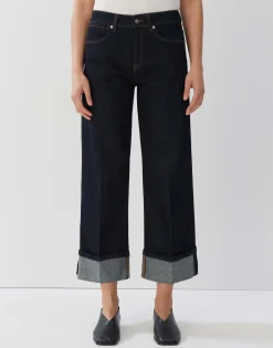 Damen OPUS Jeans^Cropped Wide Jeans Cellma Turn Up Blau Online Bestellen