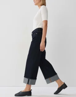 Damen OPUS Jeans^Cropped Wide Jeans Cellma Turn Up Blau Online Bestellen
