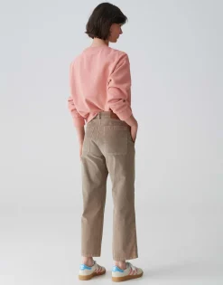 Damen OPUS Hosen | Jeans^Cropped Wide Jeans Mokoti Work Braun Online Bestellen