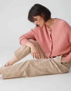 Damen OPUS Hosen | Jeans^Cropped Wide Jeans Mokoti Work Beige Online Bestellen