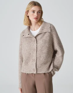 Damen OPUS Strick^Grobstrickjacke Dazzi Braun Online Bestellen