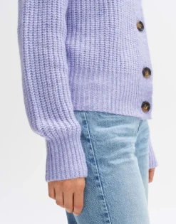 Damen OPUS Strick^Grobstrickjacke Dokuli Lila Online Bestellen