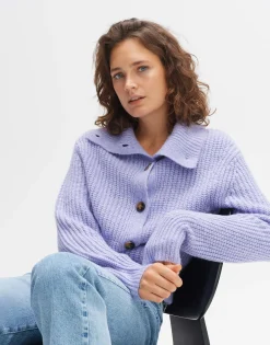 Damen OPUS Strick^Grobstrickjacke Dokuli Lila Online Bestellen