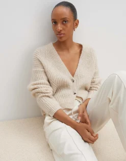 Damen OPUS Strick^Grobstrickjacke Triya Beige Online Bestellen
