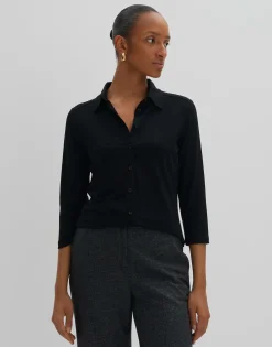 Damen OPUS Shirts | Blusen^Jerseyshirt Kelly Solid Schwarz Online Bestellen