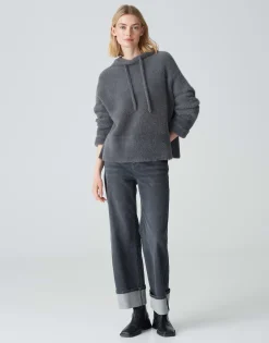 Damen OPUS Strick^Kapuzenpullover Pidlona Grau Online Bestellen