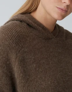 Damen OPUS Strick^Kapuzenpullover Poody Braun Online Bestellen