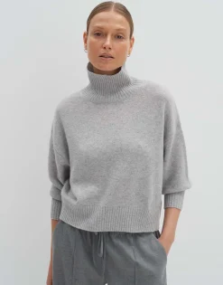 Damen OPUS Strick^Kaschmir Pullover Tija Grau Online Bestellen