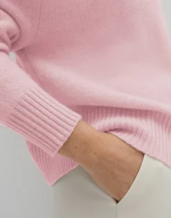 Damen OPUS Strick^Kaschmir Pullover Tija Rosé Online Bestellen