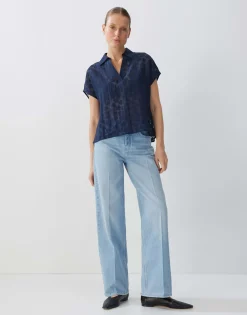 Damen OPUS Blusen^Kurzarmbluse Zlumea Blau Online Bestellen