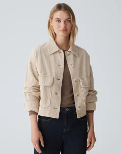 Damen OPUS Jacken / Mäntel | Blazer / Westen^Kurzjacke Hennja Beige Online Bestellen