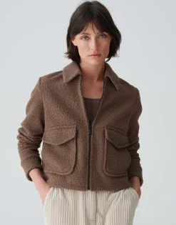 Damen OPUS Jacken / Mäntel | Blazer / Westen^Kurzjacke Holma Braun Online Bestellen