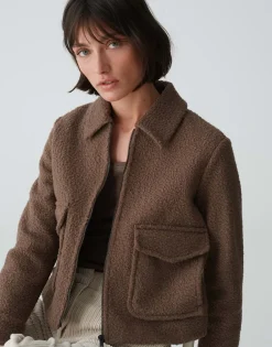 Damen OPUS Jacken / Mäntel | Blazer / Westen^Kurzjacke Holma Braun Online Bestellen