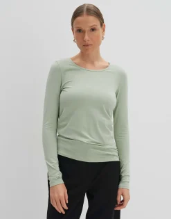 Damen OPUS Basics | Shirts^Langarmshirt Kalia Grün Online Bestellen