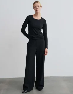 Damen OPUS Basics | Shirts^Langarmshirt Kalia Schwarz Online Bestellen