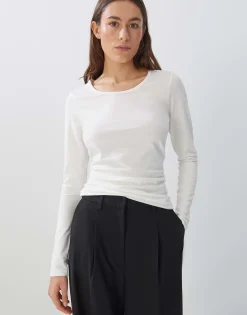Damen OPUS Basics | Shirts^Langarmshirt Kalia Weiß Online Bestellen