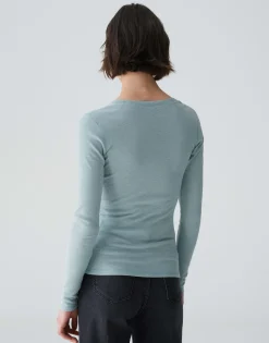 Damen OPUS Basics | Shirts^Langarmshirt Sorana Blau Online Bestellen
