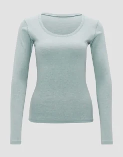 Damen OPUS Basics | Shirts^Langarmshirt Sorana Blau Online Bestellen