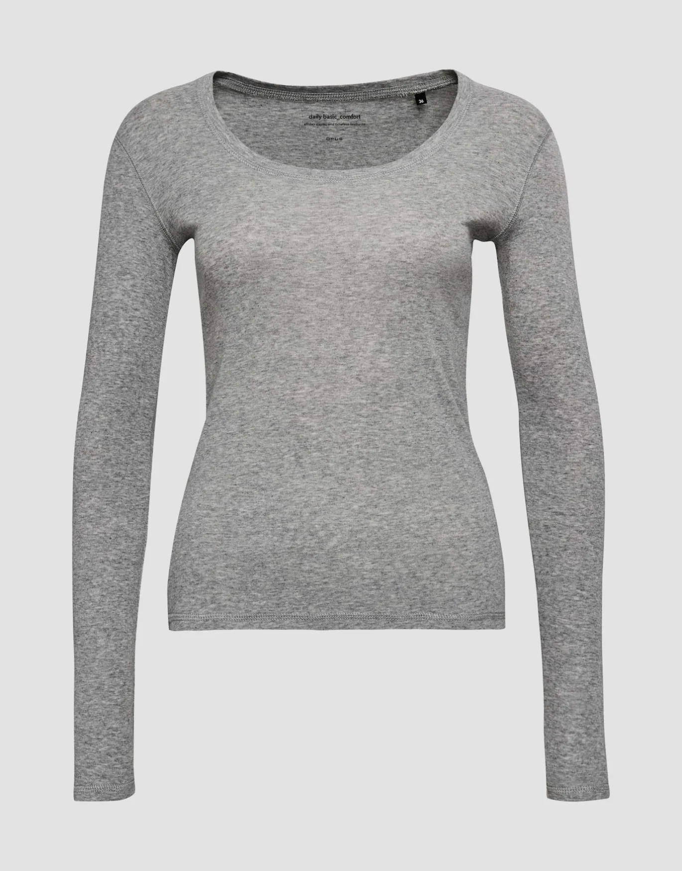 Damen OPUS Basics | Shirts^Langarmshirt Sorana Grau Online Bestellen