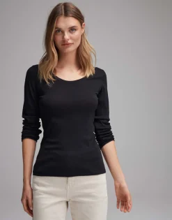 Damen OPUS Basics | Shirts^Langarmshirt Sorana Schwarz Online Bestellen