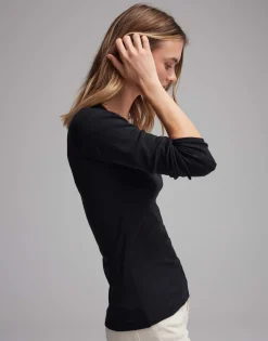 Damen OPUS Basics | Shirts^Langarmshirt Sorana Schwarz Online Bestellen