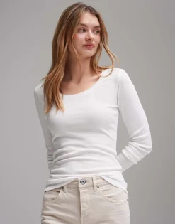 Damen OPUS Basics | Shirts^Langarmshirt Sorana Weiß Online Bestellen