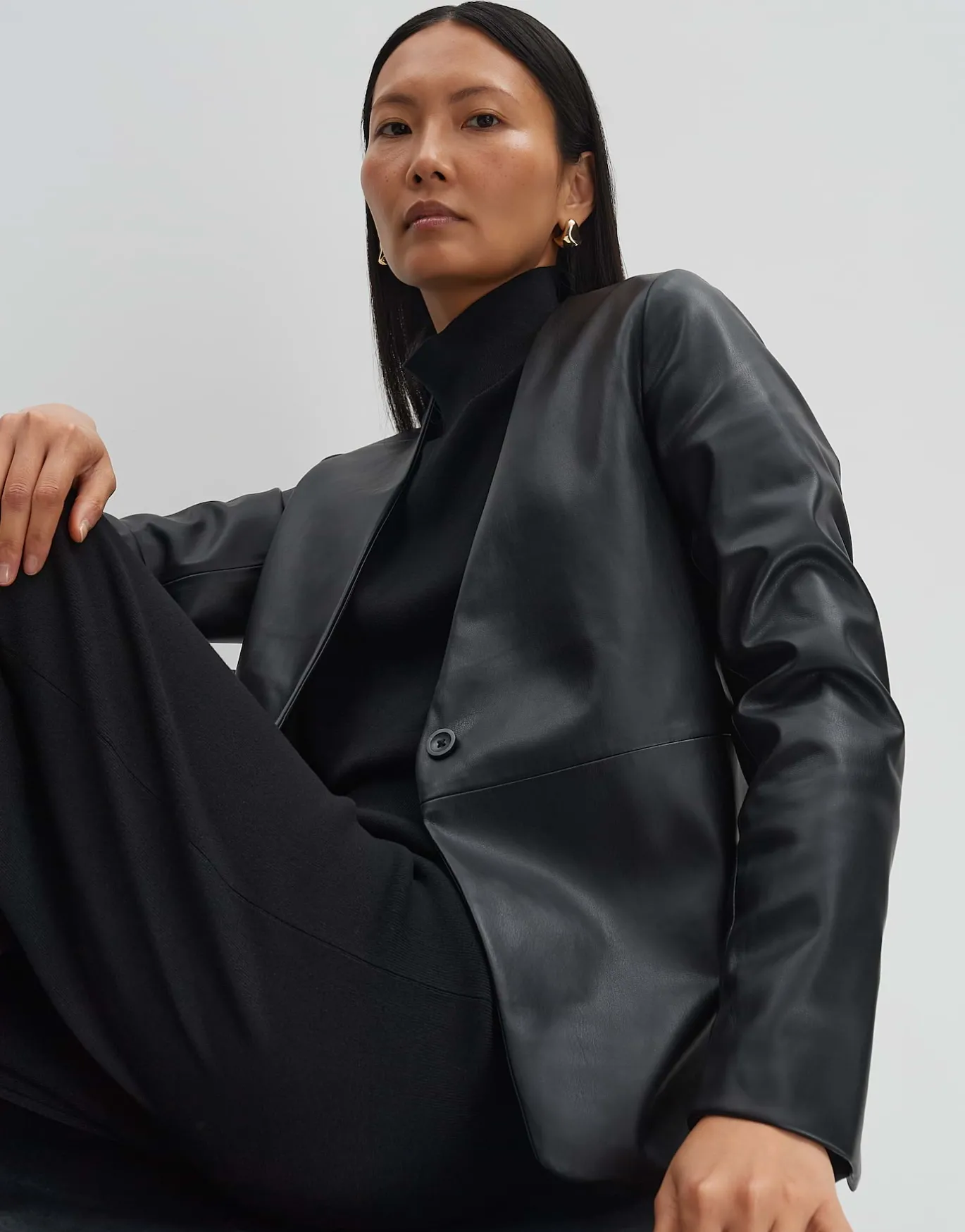 Damen OPUS Blazer / Westen^Lederblazer Noebe Schwarz Online Bestellen